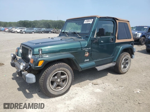 1999 Jeep Wrangler Sahara z VIN 1J4FY49S0XP453920, wystawiony jako Copart lot #61808475 z przebiegiem 129 062 mil mil oraz Czysty tytuł • Clean title. Historia ofert i sprzedaży dostępna na DreamBid. Obrazek 1.