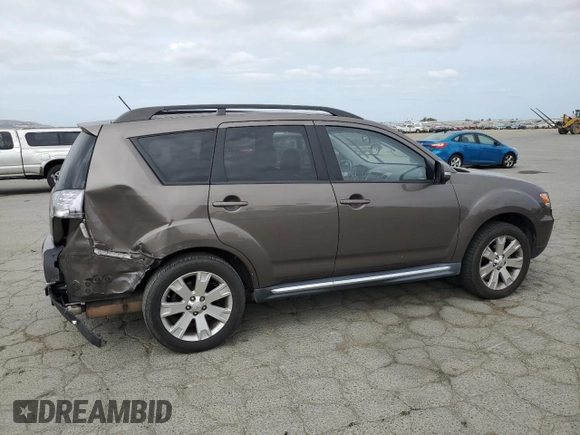2011 Mitsubishi Outlander SE with VIN JA4AS3AW7BU027947, listed as a Copart auction lot 54623345 with 164,641 mi miles and Salvage title. Bid and sale history available at DreamBid. Image 3.