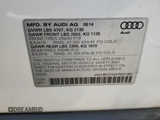 2015 Audi Q3 Premium Plus with VIN WA1BFCFS0FR001987, listed as a Copart auction lot 72962684 with 104,432 mi miles and Salvage title. Bid and sale history available at DreamBid. Image 15.