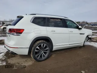 2021 Volkswagen Atlas SEL Premium R-Line with VIN 1V2FR2CA8MC561355, listed as a Copart auction lot 46217855 with 57,076 mi miles and Salvage title. Bid and sale history available at DreamBid. Image 3.