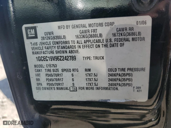 2006 Chevrolet Silverado 1500 LS with VIN 1GCEC19V96Z242789, listed as a Copart auction lot 54006475 with 164,417 mi miles and Salvage Title. Bid and sale history available at carsss.com. Image 12.