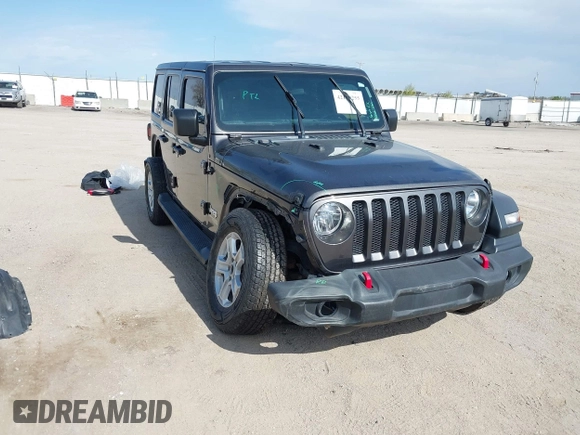 2019 Jeep Wrangler Unlimited Sport S with VIN 1C4HJXDG0KW541940, listed as a IAAI auction lot 42100255 with 68,309 mi miles and . Bid and sale history available at DreamBid. Image 1.