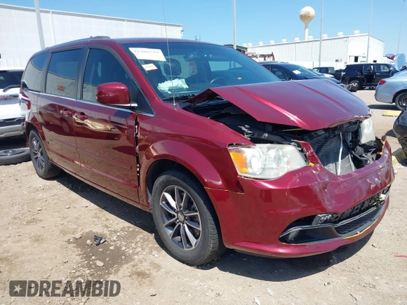 2017 Dodge Grand Caravan SXT with VIN 2C4RDGCG6HR581664, listed as a IAAI auction lot 41986539 with 111,164 mi miles and . Bid and sale history available at DreamBid. Image 1.