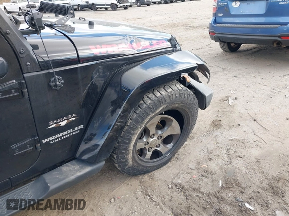 2017 Jeep Wrangler Unlimited Sahara with VIN 1C4BJWEG8HL711566, listed as a IAAI auction lot 42047290 with 147,789 mi miles and . Bid and sale history available at DreamBid. Image 6.
