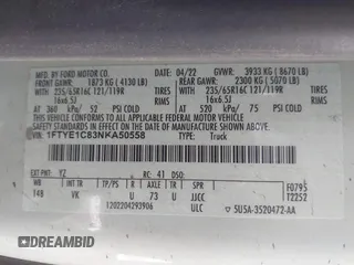 2022 Ford Transit Cargo с VIN 1FTYE1C83NKA50558, выставлен на аукционе IAAI как лот 39398110 с пробегом 16 096 миль миль и . История ставок и продаж доступна на DreamBid. Изображение 9.