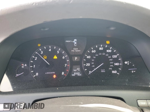 2007 Lexus LS 460 with VIN JTHBL46F275038229, listed as a Copart auction lot 61937645 with 81,691 mi miles and Clean title. Bid and sale history available at DreamBid. Image 9.