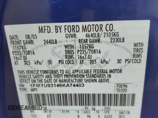 2006 Ford Escape XLT with VIN 1FMYU93146KA74403, listed as a Copart auction lot 49860645 with 216,741 mi miles and Salvage Title. Bid and sale history available at carsss.com. Image 14.