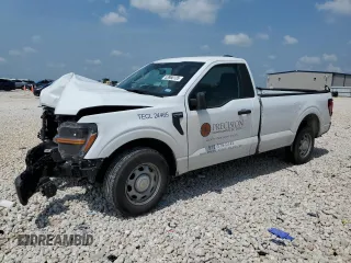 2024 Ford F-150 XL z VIN 1FTMF1KP2RKE56518, wystawiony jako Copart lot #53966135 z przebiegiem 6 192 mil mil oraz Szkoda całkowita • Salvage title. Historia ofert i sprzedaży dostępna na DreamBid. Obrazek 1.