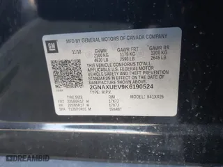 2019 Chevrolet Equinox LT with VIN 2GNAXUEV9K6190524, listed as a IAAI auction lot 41672580 with 94,654 mi miles. Bid and sale history available at carsss.com. Image 9.