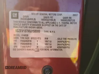 2008 Saturn Outlook XE z VIN 5GZEV137X8J158999, wystawiony jako Copart lot #75624564 z przebiegiem 166 155 mil mil oraz Szkoda całkowita • Salvage title. Historia ofert i sprzedaży dostępna na DreamBid. Obrazek 13.