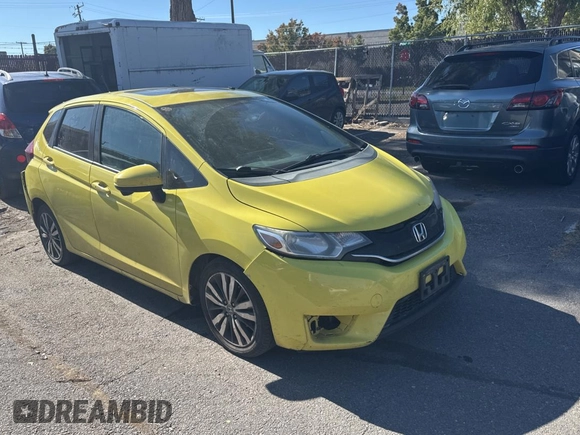 2015 Honda Fit EX-L z VIN 3HGGK5H83FM787047, wystawiony jako Copart lot #77851614 z przebiegiem 270 010 mil mil oraz Czysty tytuł • Clean title. Historia ofert i sprzedaży dostępna na DreamBid. Obrazek 1.