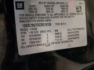 2012 GMC Yukon XL Denali with VIN 1GKS2MEFXCR319109, listed as a Copart auction lot 77485124 with Not Provided miles and Salvage Title. Bid and sale history available at carsss.com. Image 14.