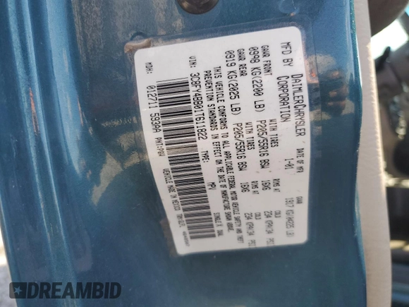 2001 Chrysler PT Cruiser z VIN 3C8FY4BB01T611822, wystawiony jako Copart lot #69514204 z przebiegiem Nie podano mil oraz Szkoda całkowita • Salvage title. Historia ofert i sprzedaży dostępna na DreamBid. Obrazek 13.