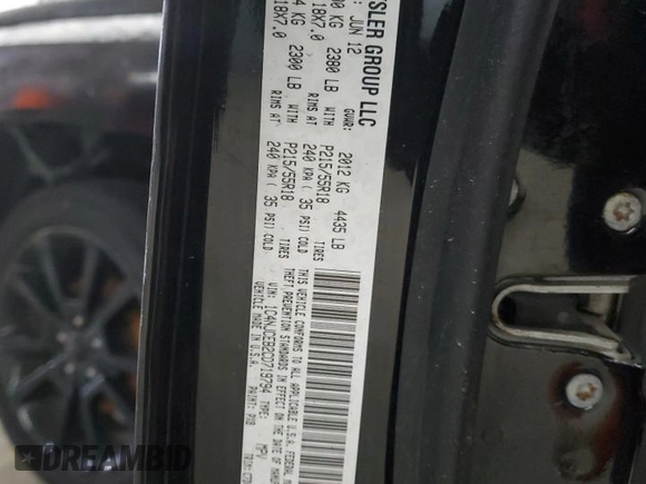 2012 Jeep Compass Latitude with VIN 1C4NJCEB2CD719794, listed as a Copart auction lot 51648805 with Not Provided miles and Salvage Title. Bid and sale history available at carsss.com. Image 12.