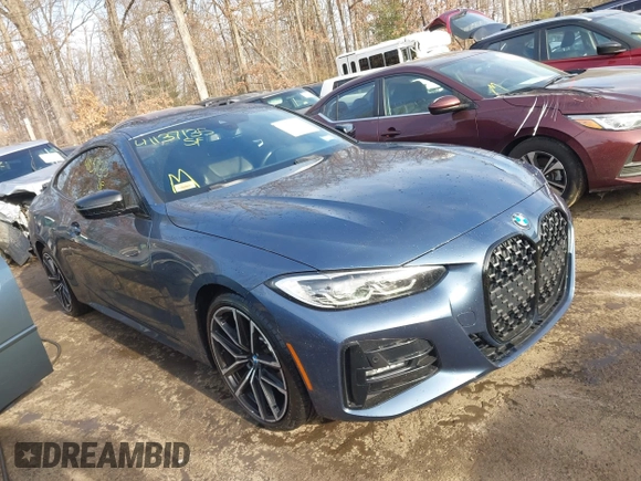 2021 BMW 4 Series 430i xDrive z VIN WBA73AP06MCF80778, wystawiony jako IAAI lot #41137135 z przebiegiem 37 651 mil mil oraz . Historia ofert i sprzedaży dostępna na DreamBid. Obrazek 1.