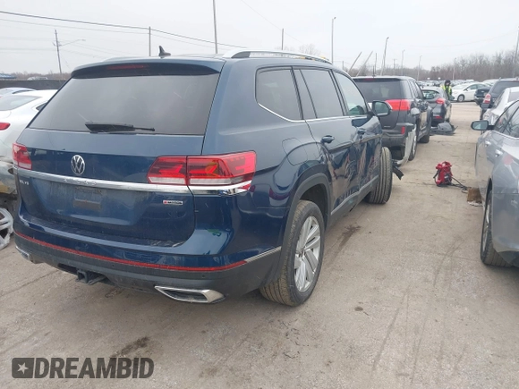 2021 Volkswagen Atlas SEL with VIN 1V2BR2CA8MC505723, listed as a IAAI auction lot 41423187 with 55,890 mi miles and . Bid and sale history available at DreamBid. Image 4.