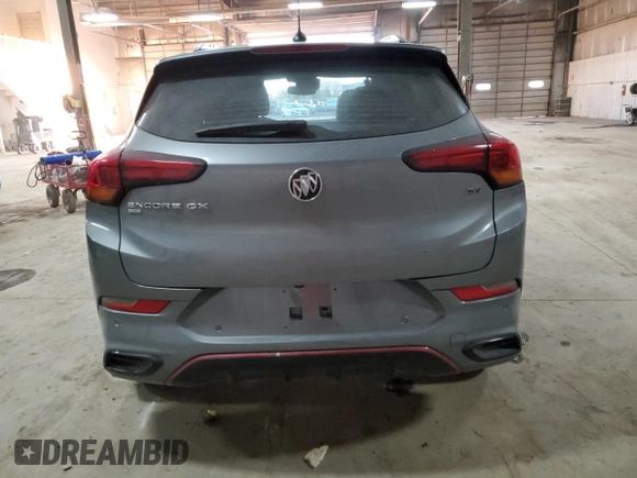 2022 Buick Encore GX Essence with VIN KL4MMGSLXNB018646, listed as a Copart auction lot 88899385 with 15,757 mi miles and Salvage title. Bid and sale history available at DreamBid. Image 6.