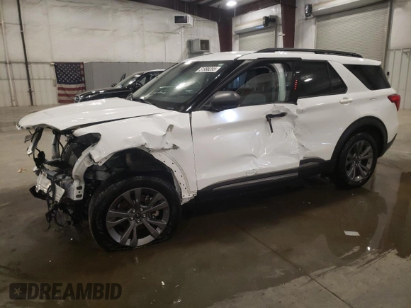 2021 Ford Explorer XLT with VIN 1FMSK8DH3MGB14598, listed as a Copart auction lot 51998255 with 53,251 mi miles and Salvage Title. Bid and sale history available at carsss.com. Image 1.