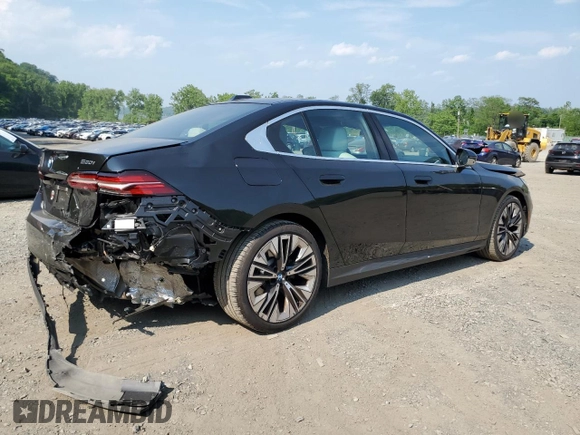 2024 BMW 5 Series 530i xDrive with VIN WBA53FJ04RCP87607, listed as a Copart auction lot 58768065 with 11,596 mi miles and Salvage title. Bid and sale history available at DreamBid. Image 3.