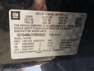 2015 Cadillac Escalade Luxury with VIN 1GYS4MKJ1FR538523, listed as a Copart auction lot 67522244 with 143,383 mi miles and Salvage Title. Bid and sale history available at carsss.com. Image 13.