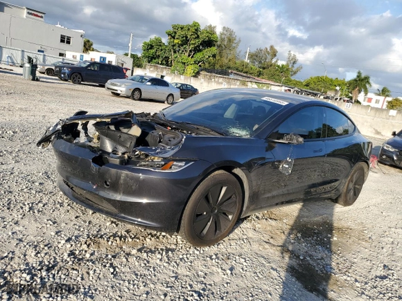 2024 Tesla Model 3 Long Range with VIN 5YJ3E1EB5RF729978, listed as a Copart auction lot 46510995 with 7,336 mi miles and Non Repairable. Bid and sale history available at carsss.com. Image 1.