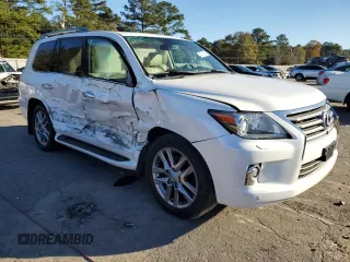 2015 Lexus LX 570 with VIN JTJHY7AX5F4167372, listed as a Copart auction lot 84712974 with Not Provided miles and Salvage Title. Bid and sale history available at DreamBid. Image 4.
