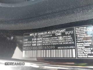 2011 Mercedes-Benz C 300 Sport with VIN WDDGF8BB3BR165099, listed as a IAAI auction lot 42019825 with 150,980 mi miles and . Bid and sale history available at DreamBid. Image 9.
