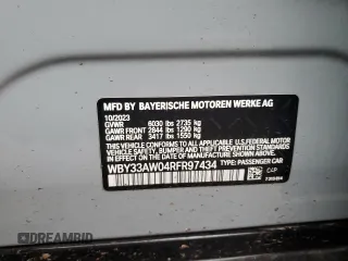 2024 BMW i4 M50 z VIN WBY33AW04RFR97434, wystawiony jako Copart lot #88290805 z przebiegiem 11 355 mil mil oraz Szkoda całkowita • Salvage title. Historia ofert i sprzedaży dostępna na DreamBid. Obrazek 12.