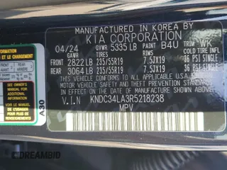 2024 Kia EV6 Light Long Range with VIN KNDC34LA3R5218238, listed as a Copart auction lot 86973164 with 601 mi miles and Salvage Title. Bid and sale history available at carsss.com. Image 16.
