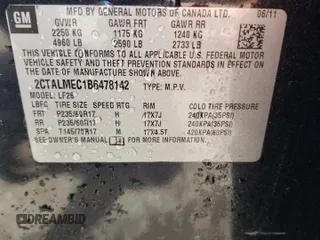 2011 GMC Terrain SLE-1 z VIN 2CTALMEC1B6478142, wystawiony jako Copart lot #57428755 z przebiegiem 133 329 mil mil oraz Szkoda całkowita • Salvage title. Historia ofert i sprzedaży dostępna na DreamBid. Obrazek 13.