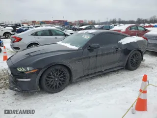2018 Ford Mustang GT with VIN 1FA6P8CF5J5107785, listed as a Copart auction lot 86821004 with 51,913 mi miles and Salvage Title. Bid and sale history available at carsss.com. Image 1.