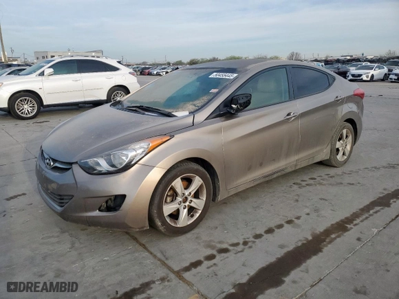 2013 Hyundai Elantra GLS PZEV with VIN 5NPDH4AE5DH351698, listed as a Copart auction lot 50455445 with 0 mi miles and Clean Title. Bid and sale history available at carsss.com. Image 1.