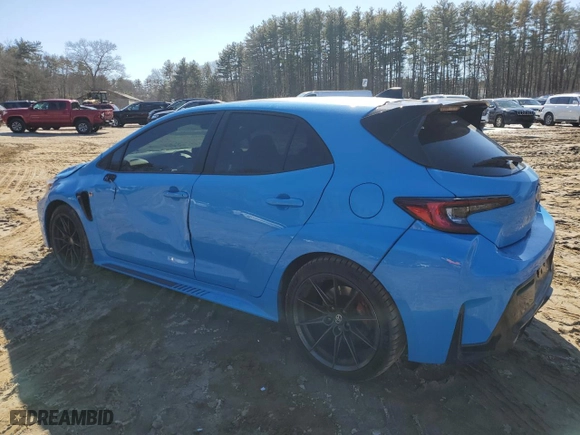 2024 Toyota GR Corolla Core with VIN JTNABAAE1RA015138, listed as a Copart auction lot 47418015 with 7,353 mi miles and Salvage Title. Bid and sale history available at carsss.com. Image 2.