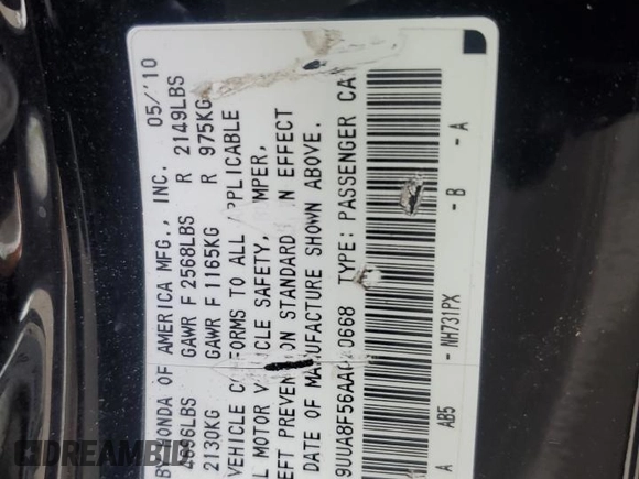 2010 Acura TL Tech with VIN 19UUA8F56AA020668, listed as a Copart auction lot 52348955 with 241,615 mi miles and Clean Title. Bid and sale history available at carsss.com. Image 12.