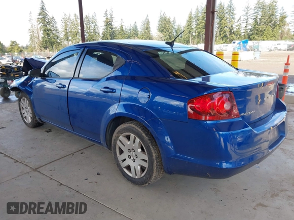2013 Dodge Avenger SE with VIN 1C3CDZAB7DN702853, listed as a IAAI auction lot 41724956 with 1 mi miles. Bid and sale history available at carsss.com. Image 3.