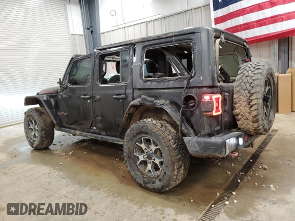 2018 Jeep Wrangler Unlimited Rubicon z VIN 1C4HJXFG0JW113054, wystawiony jako Copart lot #55884355 z przebiegiem Nie podano mil oraz Szkoda całkowita • Salvage title. Historia ofert i sprzedaży dostępna na DreamBid. Obrazek 2.