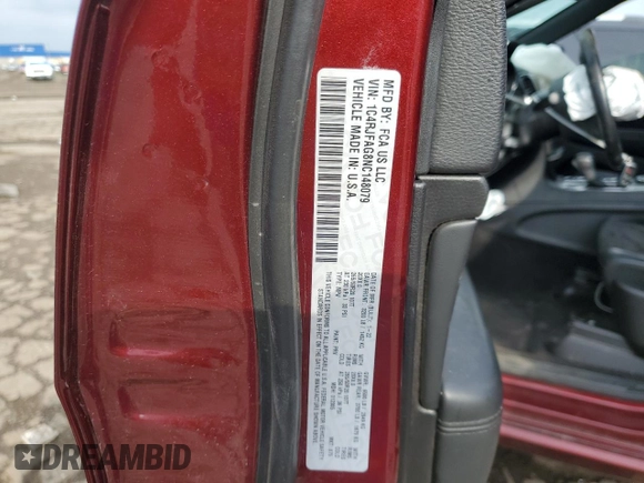 2022 Jeep Grand Cherokee Laredo E с VIN 1C4RJFAG8NC148079, выставлен на аукционе Copart как лот 54825825 с пробегом 51 505 миль миль и Чистый • Clean title. История ставок и продаж доступна на DreamBid. Изображение 13.