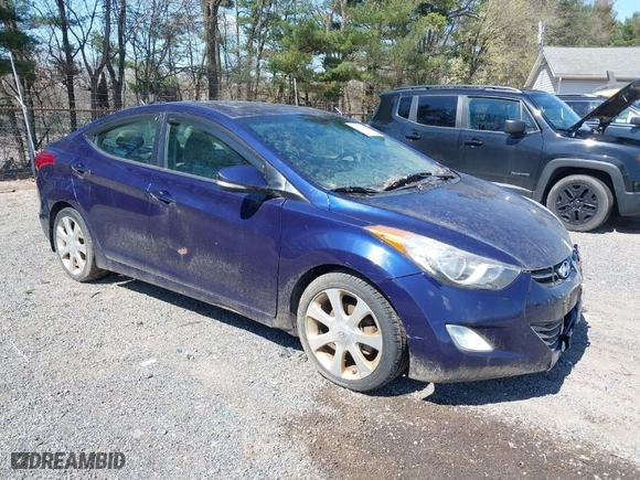 2013 Hyundai Elantra GLS PZEV with VIN 5NPDH4AE1DH429331, listed as a IAAI auction lot 42046642 with 108,557 mi miles. Bid and sale history available at carsss.com. Image 1.