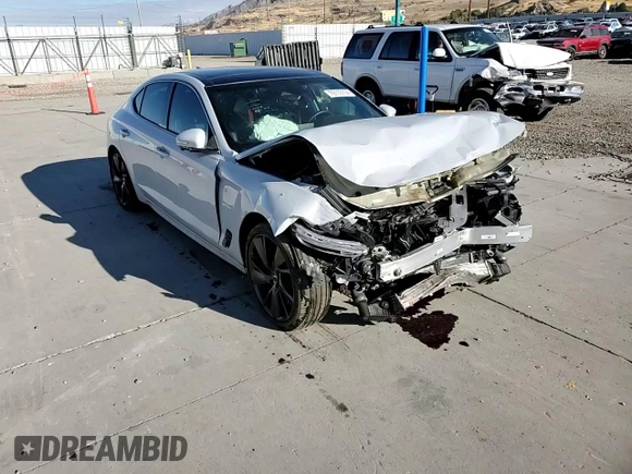 2022 Genesis G70 3.3T with VIN KMTG54TE0NU084403, listed as a Copart auction lot 79113114 with 19,173 mi miles and Salvage Title. Bid and sale history available at DreamBid. Image 10.