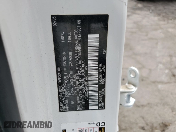 2023 Lexus NX 250 z VIN JTJADCAZ6P5011960, wystawiony jako Copart lot #54046535 z przebiegiem Nie podano mil oraz Szkoda całkowita • Salvage title. Historia ofert i sprzedaży dostępna na DreamBid. Obrazek 14.