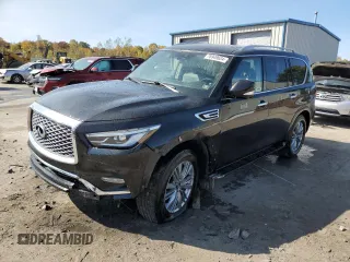2021 Infiniti QX80 LUXE with VIN JN8AZ2AE8M9269885, listed as a Copart auction lot 76949624 with 109,908 mi miles and Salvage Title. Bid and sale history available at carsss.com. Image 1.