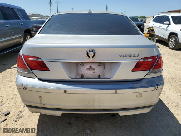 2006 BMW 7 Series 750Li with VIN WBAHN83576DT36432, listed as a Copart auction lot 52169945 with 157,781 mi miles and Clean Title. Bid and sale history available at carsss.com. Image 6.
