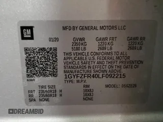 2020 Cadillac XT4 AWD Sport with VIN 1GYFZFR40LF092215, listed as a Copart auction lot 44363945 with 100,675 mi miles and Salvage title. Bid and sale history available at DreamBid. Image 14.