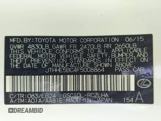2015 Lexus RC 350 F Sport with VIN JTHHE5BC4F5008864, listed as a IAAI auction lot 42624291 with 103,427 mi miles and . Bid and sale history available at DreamBid. Image 9.