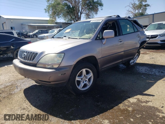 2001 Lexus RX 300 with VIN JTJGF10U710082846, listed as a Copart auction lot 59164804 with 0 mi miles and Salvage Title. Bid and sale history available at carsss.com. Image 1.