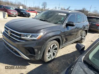 2021 Volkswagen Atlas SEL Premium z VIN 1V2TR2CA1MC585144, wystawiony jako Copart lot #46871505 z przebiegiem 97 167 mil mil oraz Szkoda całkowita • Salvage title. Historia ofert i sprzedaży dostępna na DreamBid. Obrazek 1.
