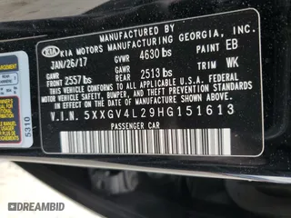 2017 Kia Optima SX Limited with VIN 5XXGV4L29HG151613, listed as a Copart auction lot 83030574 with 104,439 mi miles and Salvage Title. Bid and sale history available at carsss.com. Image 14.