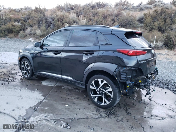 2023 Hyundai Kona Limited with VIN KM8K5CA30PU970790, listed as a Copart auction lot 80721074 with 38,536 mi miles and Salvage Title. Bid and sale history available at carsss.com. Image 2.