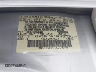 2012 Nissan Versa S z VIN 3N1BC1CP3CK267230, wystawiony jako IAAI lot #42369856 z przebiegiem 200 971 mil mil oraz . Historia ofert i sprzedaży dostępna na DreamBid. Obrazek 9.