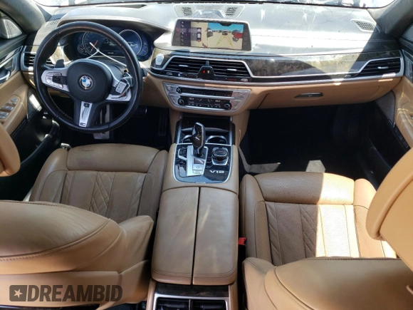 2018 BMW 7 Series M760i xDrive with VIN WBA7H6C51JG614580, listed as a Copart auction lot 65748304 with 46,801 mi miles and Clean Title. Bid and sale history available at carsss.com. Image 8.
